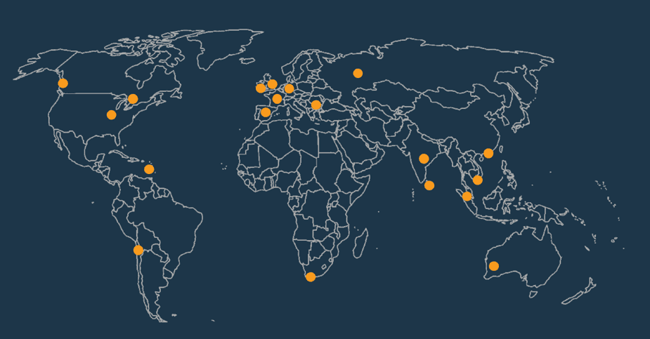 map of apex locations around the world